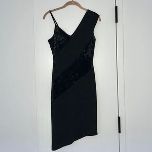 Rachel Roy Velvet Panel Asymmetrical Dress, Size 2